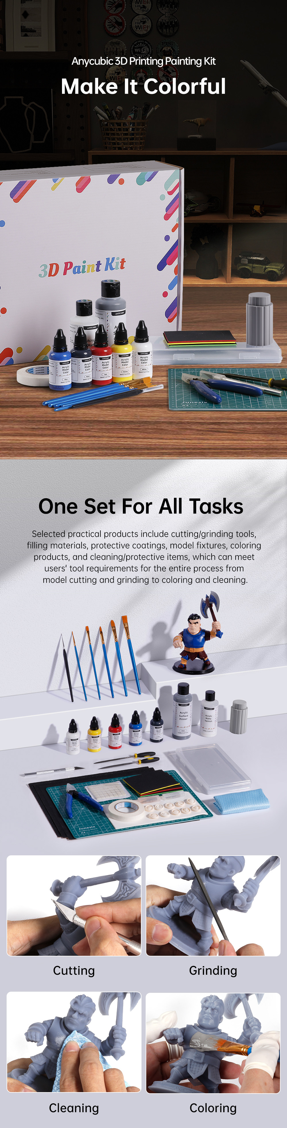 Details of Anycubic 3D Printing Painting Kit