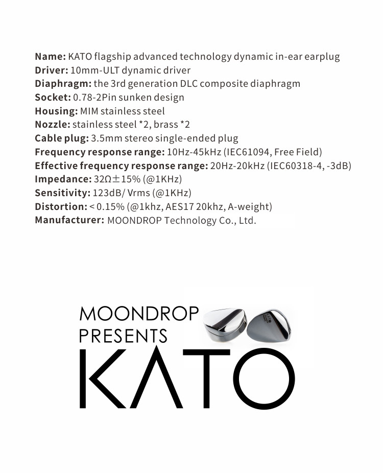 Details of Moondrop Kato 10mm ULT Dynamic Driver In-ear Monitor