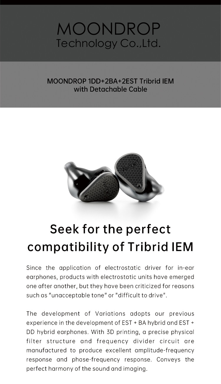 Details of Moondrop Variations 1DD 2BA 2EST In-ear Monitor