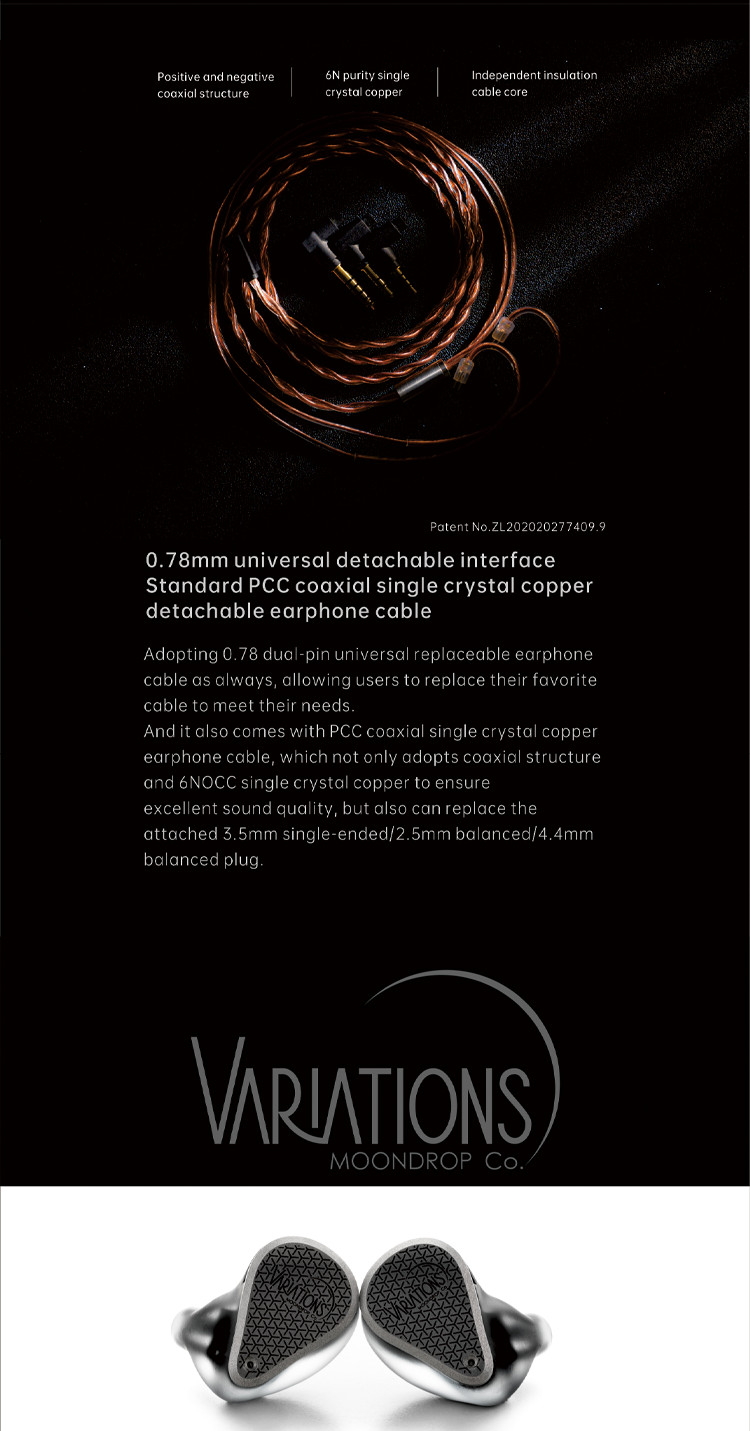Details of Moondrop Variations 1DD 2BA 2EST In-ear Monitor
