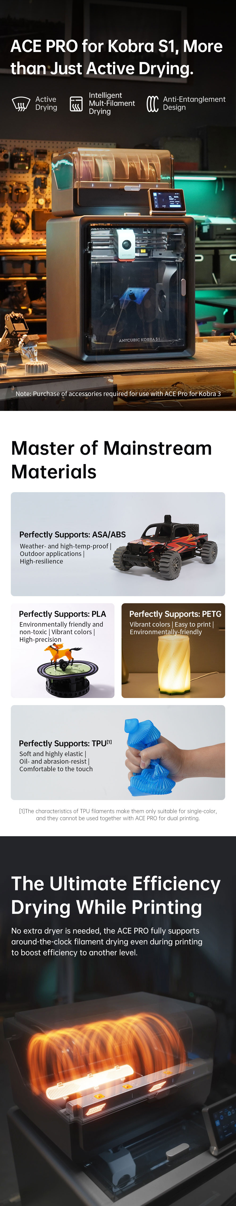 Details of Anycubic Kobra S1 FDM 3D Printer
