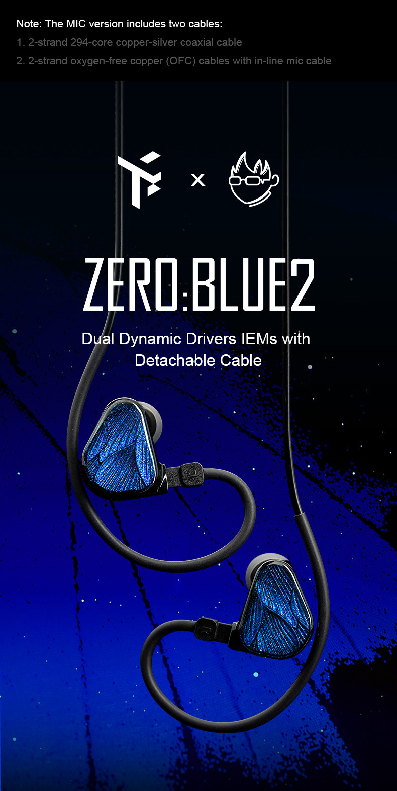 Details of Truthear x Crinacle Zero Blue2 Dual Dynamic Drivers In-ear Monitor