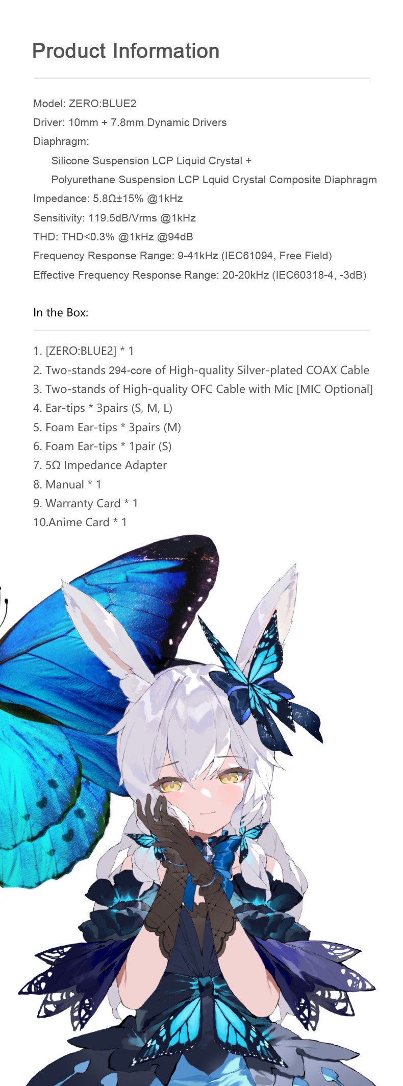 Details of Truthear x Crinacle Zero Blue2 Dual Dynamic Drivers In-ear Monitor