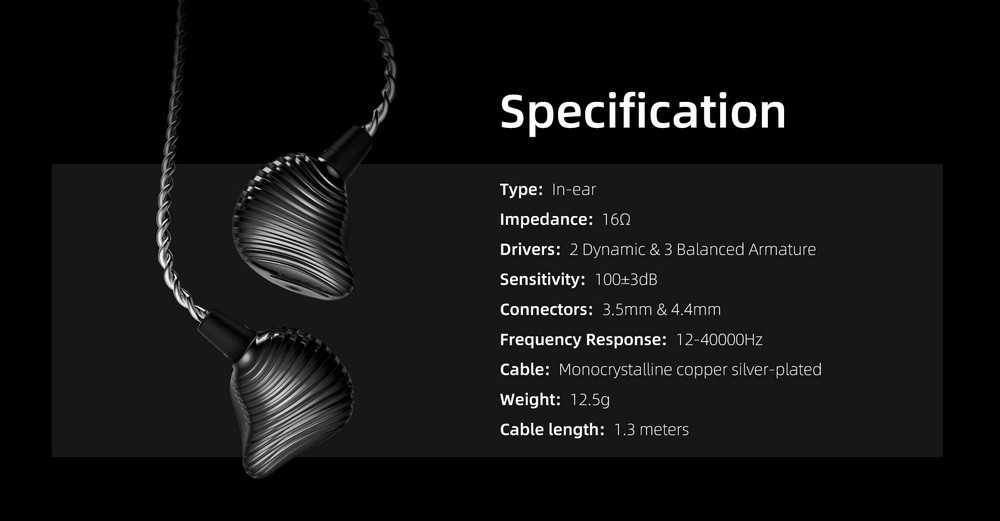Details of Shanling ME600 2DD 3BA In-ear Monitor