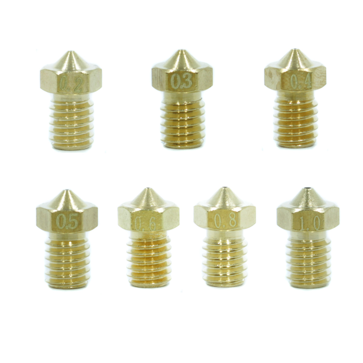 Brass Nozzle E3D V6 Style