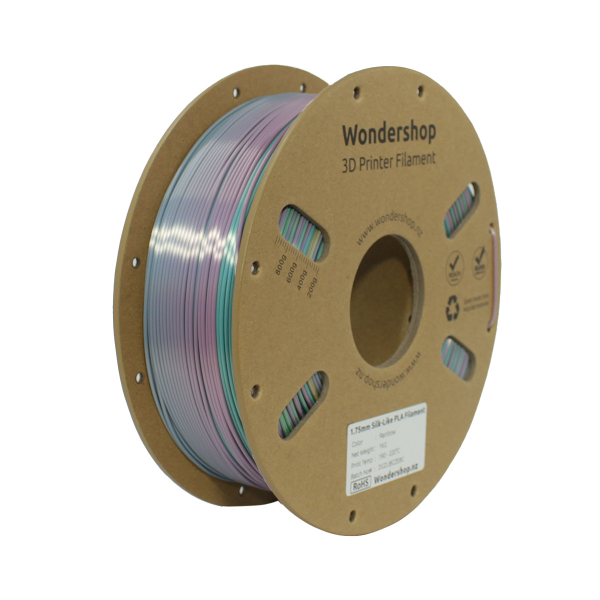 PLA Silk-Like Rainbow Color Filament 1.75mm 1kg