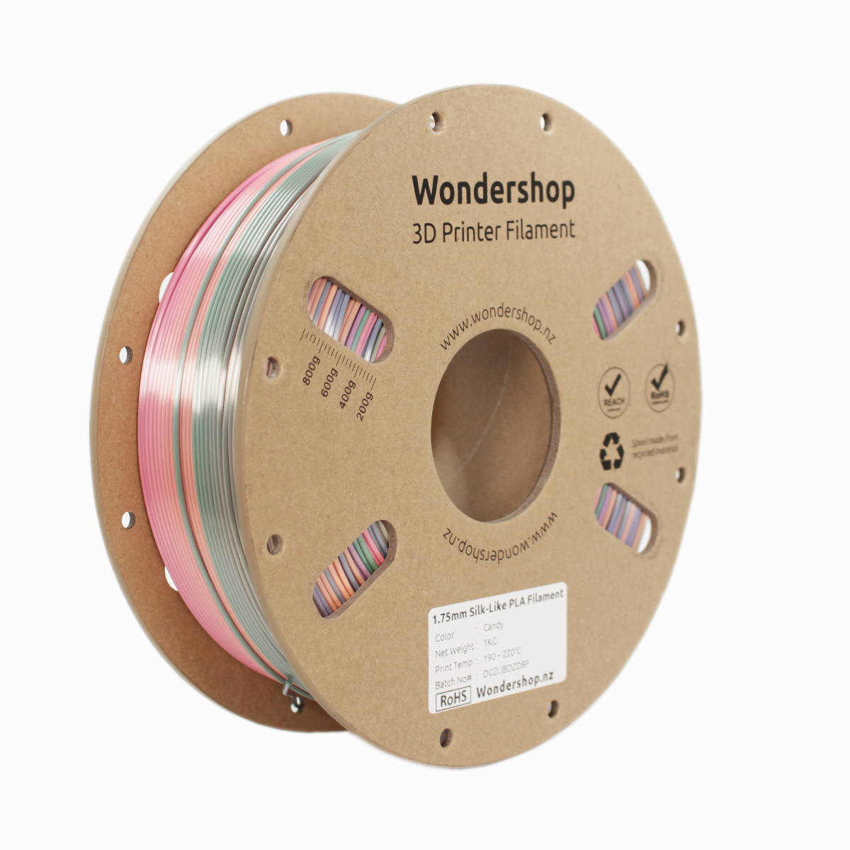 PLA Silk-Like Rainbow Color Filament 1.75mm 1kg