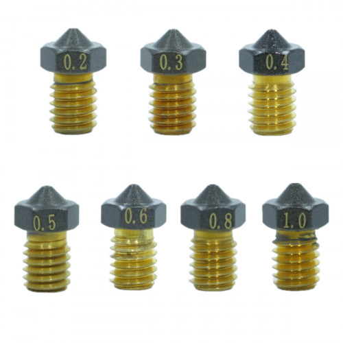 Brass Nozzle E3D V6 Style with PTFE Coating