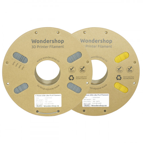 PLA Silk-Like Dual-Color Filament 1.75mm 1kg - Gold & Silver