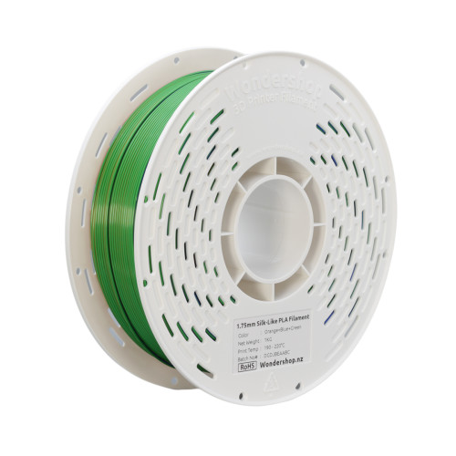 PLA Silk-Like Tri-Color Filament 1.75mm 1kg - Orange & Blue & Green