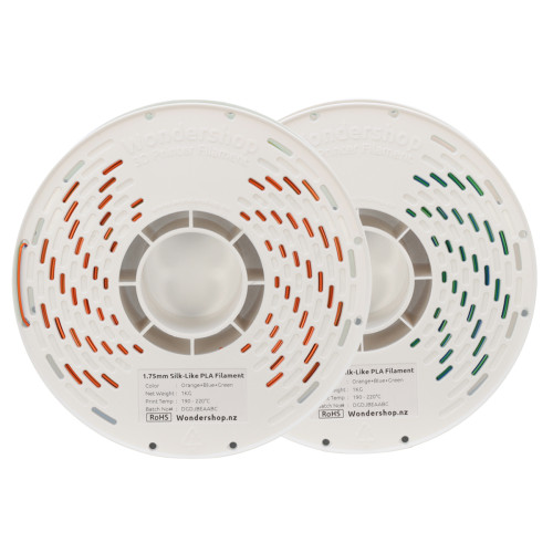 PLA Silk-Like Tri-Color Filament 1.75mm 1kg - Orange & Blue & Green