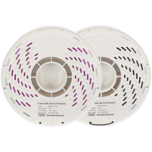 PLA Silk-Like Dual-Color Filament 1.75mm 1kg - Black & Purple