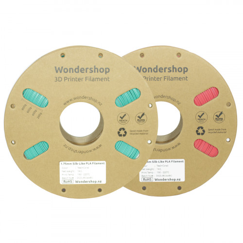 PLA Silk-Like Dual-Color Filament 1.75mm 1kg - Teal & Coral