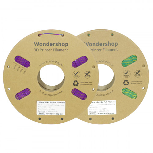 PLA Silk-Like Tri-Color Filament 1.75mm 1kg - Emerald & Yellow & Purple