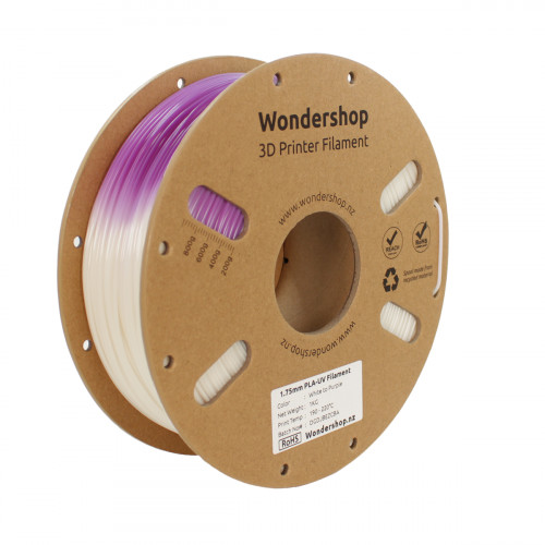 PLA UV Color Change Filament 1.75mm 1kg - White to Purple